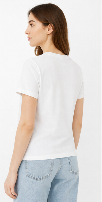 Fly Away Butterfly Graphic White T-Shirt for Women