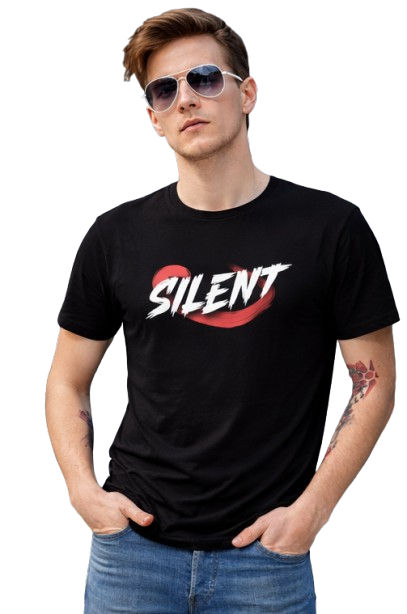 Silent – Minimal Statement Black T-Shirt