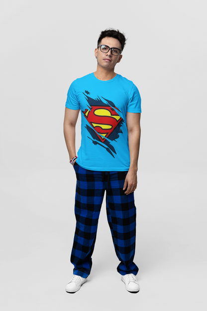 Superman Logo Graphic Print Men’s T-Shirt – Superhero Cotton Casual Tee