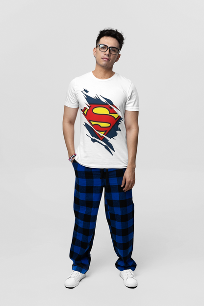 Superman Logo Graphic Print Men’s T-Shirt – Superhero Cotton Casual Tee