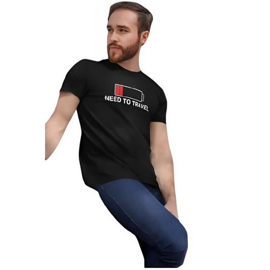 Need to Travel Graphic Print Men’s T-Shirt – Adventure Cotton Casual Tee