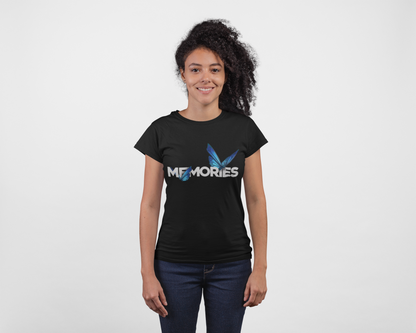 PD CLORI Women's Casual T-Shirt Black | Short Sleeve Round Neck with Memories Butterfly Graphic Print