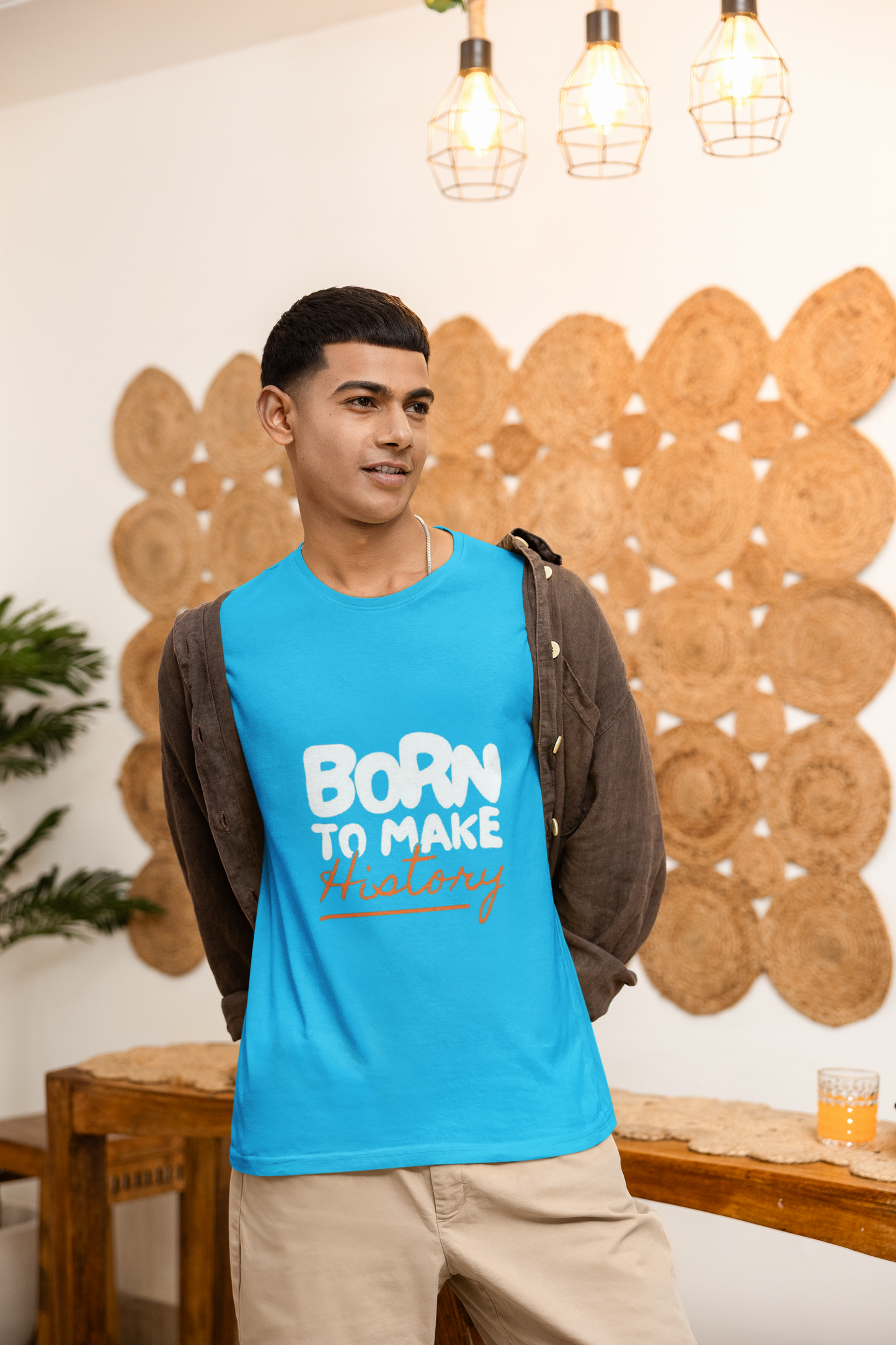 Born To Make History Motivational Graphic T-Shirt – Bold Typography Black Tee