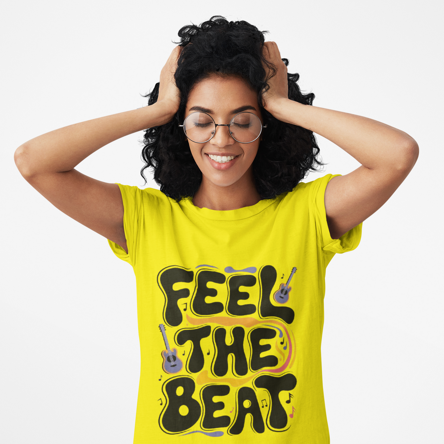 Feel The Beat Graphic Print Women’s T-Shirt – Casual Cotton Wear