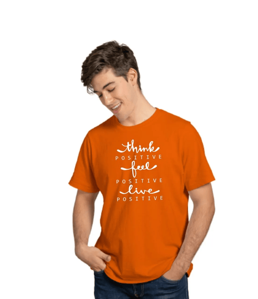 Think Feel Live Graphic Print Men’s T-Shirt – Casual Cotton Wear
