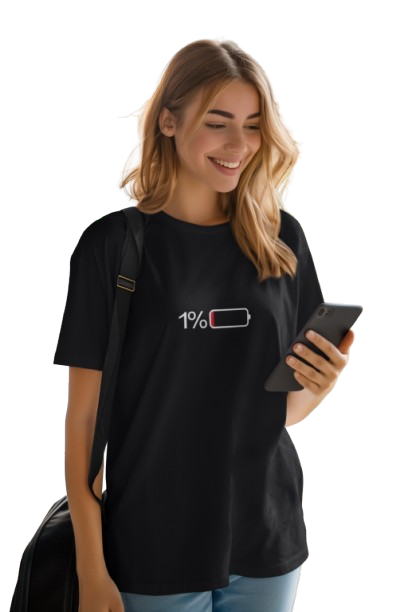 Battery Graphic Women’s T-Shirt – Fun & Energetic