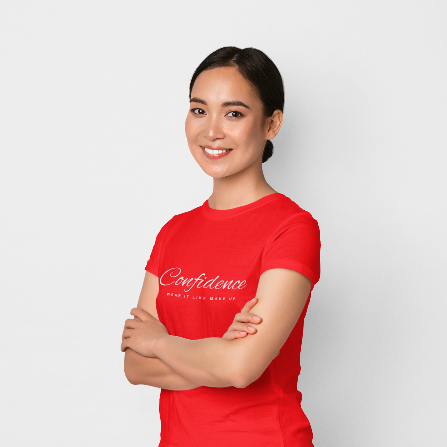 Pd Clori Confidence T-Shirt | Motivational Quote Tee | Minimal Aesthetic Red Cotton T-Shirt