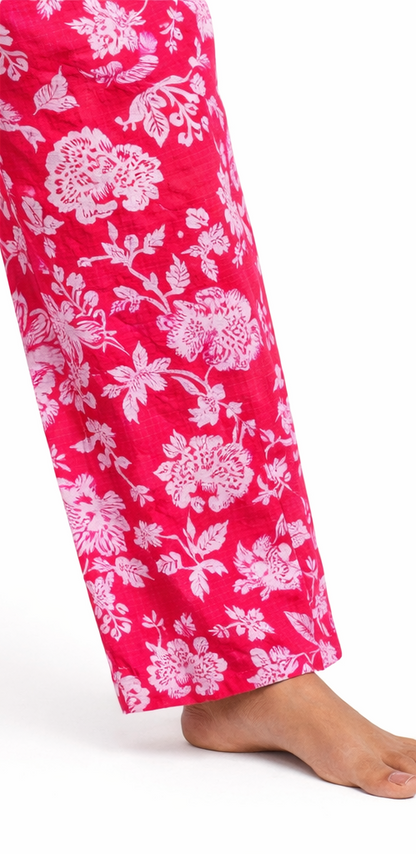 Elegant Pink Floral Printed Night Suit Set for Women | Soft & Relaxed Fit by Pd Clori