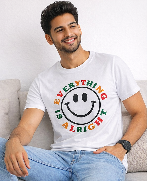 Everything Is Alright – Smiley Graphic Tee