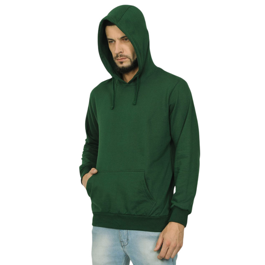 Plain Solid Cotton Hooded Sweatshirt - Clori