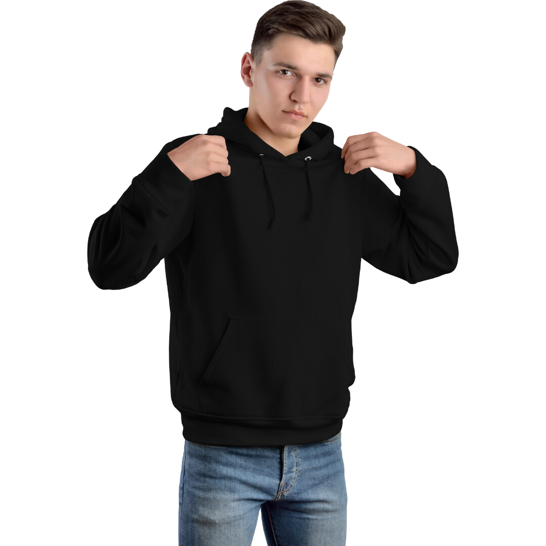 Plain Solid Cotton Hooded Sweatshirt - Clori